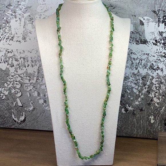 Millefiori Green Glass Necklace - Picture 1 of 5
